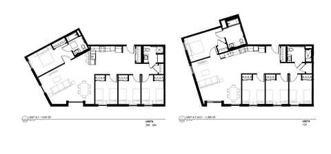 Floor plan for 4 beds, 2 baths, 1352 sqft